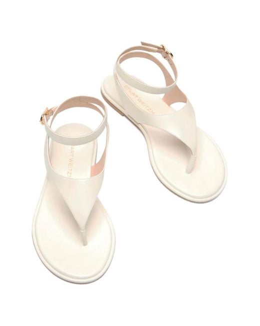 Stuart Weitzman White Marley Multi-Strap Sandals