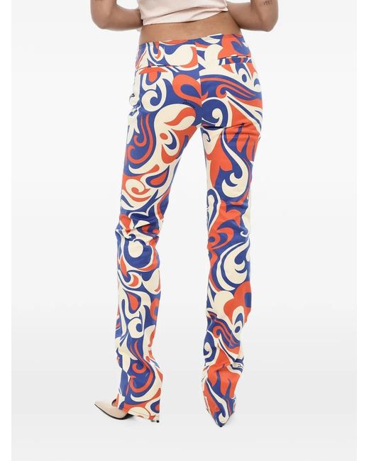 DSquared² Red Patterned Cut-Out Trousers