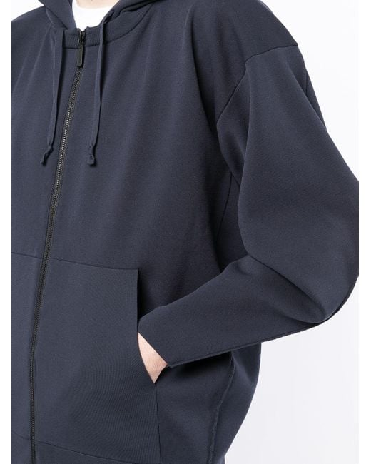 Rito Structure Blue Relaxed Zip-up Hoodie for men