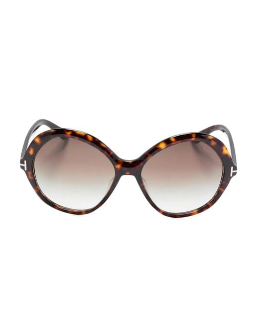 Tom Ford Annabelle ラウンドフレーム サングラス Brown