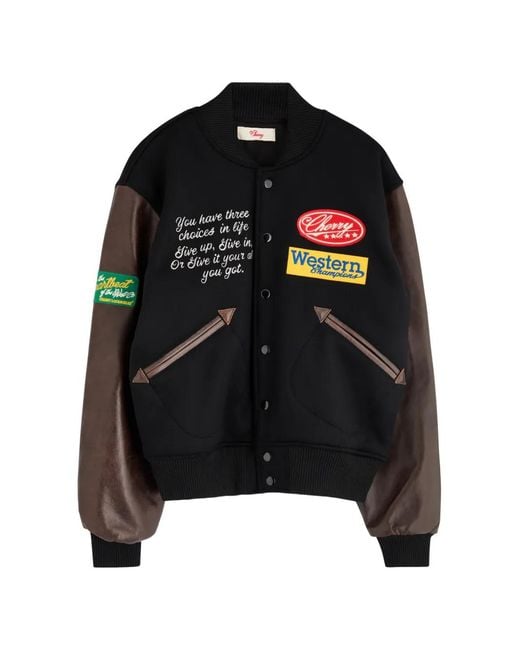 CHERRY LA Black Rodeo Bomber Jacket for men