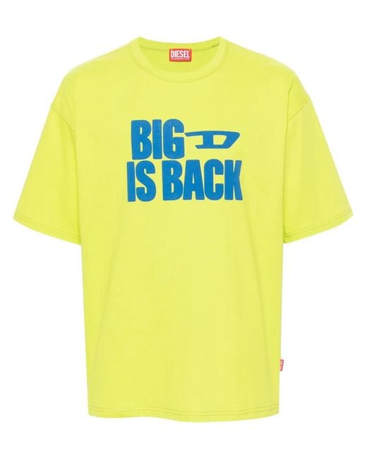 DIESEL Yellow T-Boxt-Back Cotton T-Shirt for men