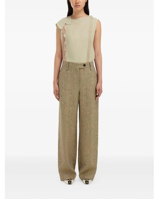 Ferragamo Natural Top With Lace Inserts