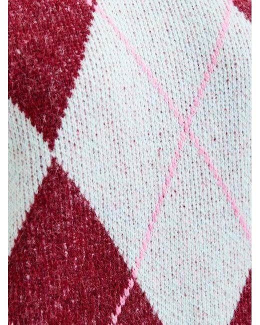 Essentiel Antwerp Red Pullover mit Rautenmuster