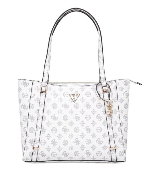 Guess Monogram Tote Bag White