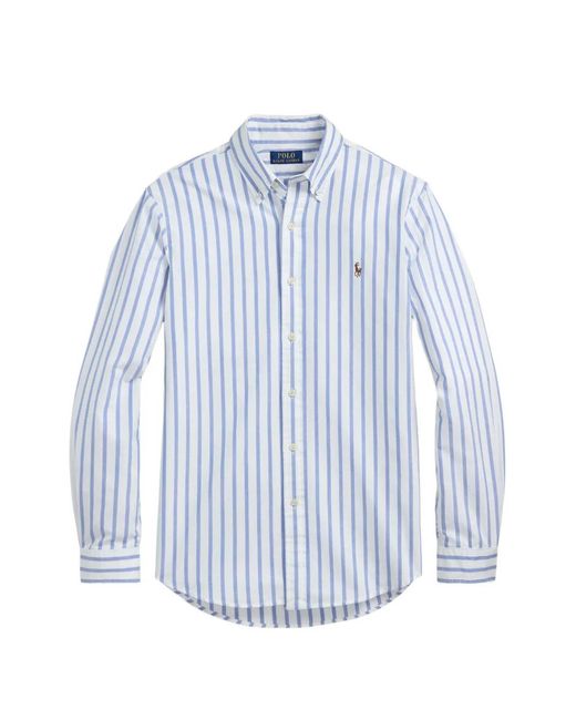 Polo Ralph Lauren Blue Classic Fit Striped Oxford Shirt for men