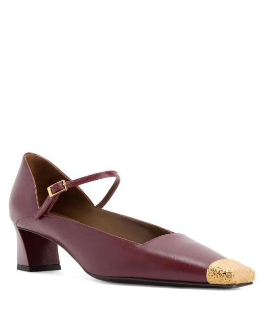 Giuseppe Zanotti Brown Ankle-Strap Metallic-Toe Pumps