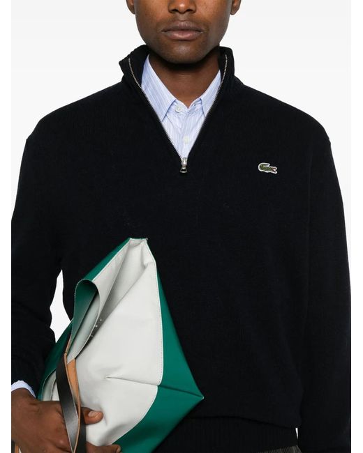 Lacoste Black Pullover Mezza Zip for men