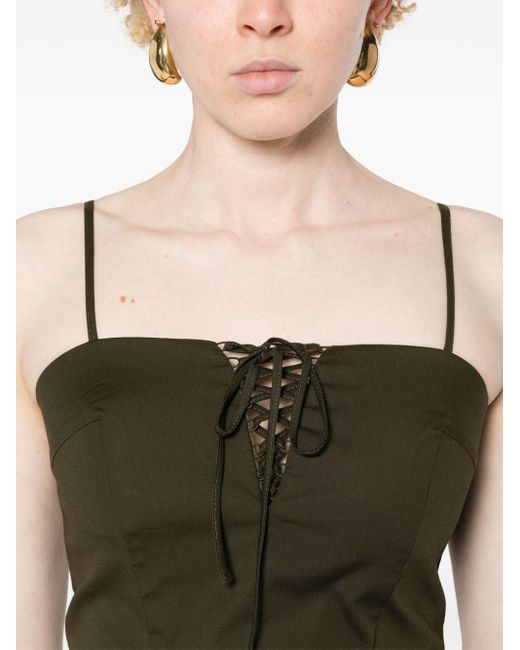 FEDERICA TOSI Green Lace-up Cropped Top