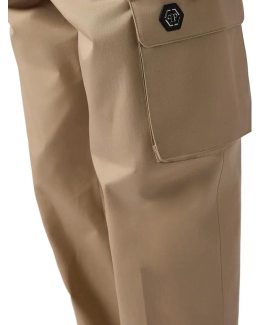 Philipp Plein Natural Straight Cargo Trousers for men