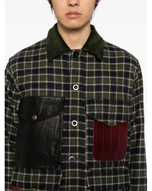 Junya Watanabe Black Check Patchwork Jacket for men