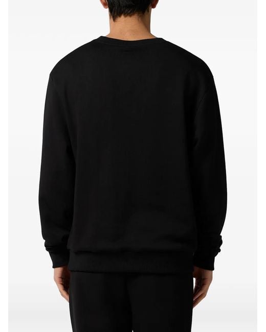 Philipp Plein Black Fleece Patch Sweatshirt for men