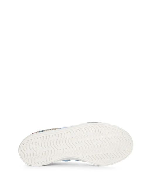 Adidas White X Farm Rio Vl Court 3.0 Floral-Print Sneakers