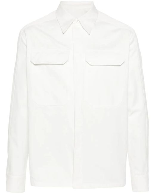Jil Sander White Button-Up Cotton Overshirt for men