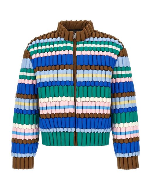 RAXXY Blue 3D Padded Striped Jacket