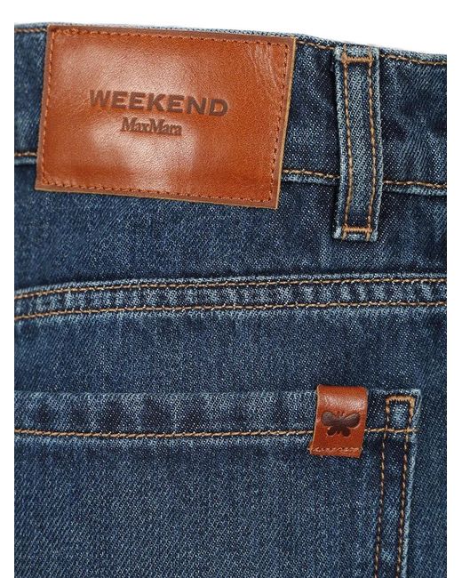 Weekend by Maxmara Blue Logo-Patch Straight Jeans