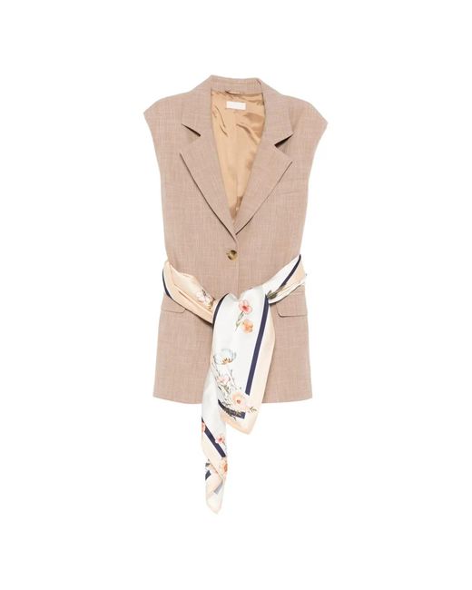 Liu Jo White Scarf-Detail Waistcoat