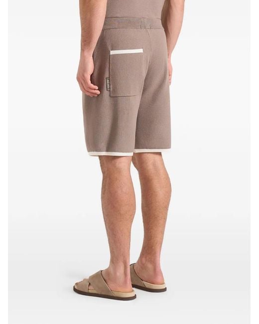 Manière De Voir Natural Regis Contrast-Detail Knit Shorts for men