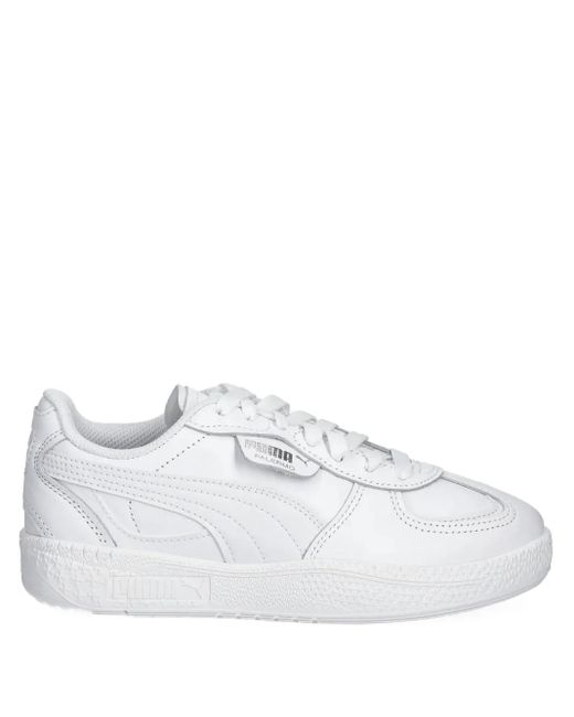 PUMA White Palermo Leather Sneakers
