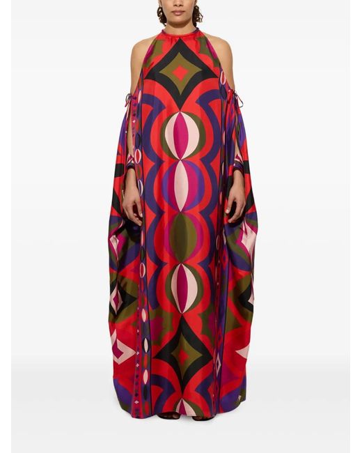 emilio pucci red dress Emilio Pucci Red Jersey VNeck Long Dress S