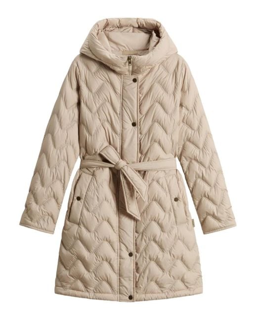 Woolrich Natural Quilted Hooded Parka