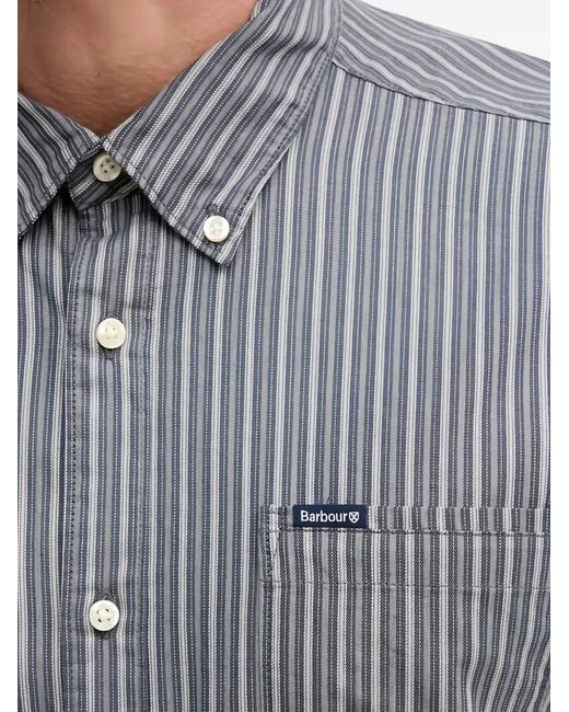 Barbour Gray Striped Pocket Shirt for men