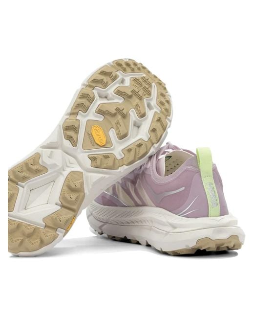 Hoka One One White Baskets Mafate Speed 4 Lite À Empiècements