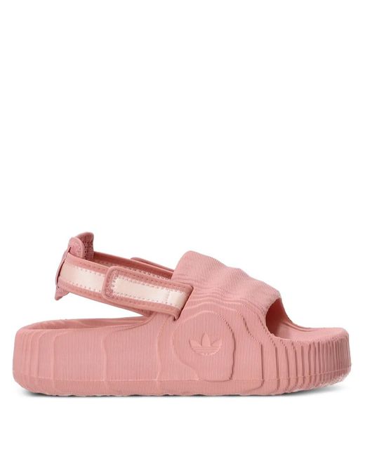 Adidas Pink Adilette Textured-Sole Slingback Sandals