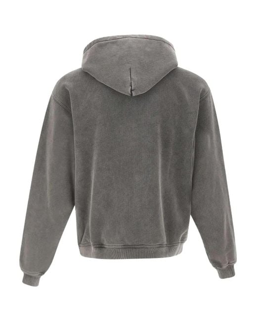 Represent Gray Contrasting-Detail Zip-Up Hoodie for men