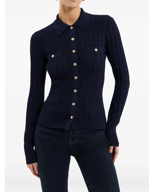 Rebecca Vallance Blue Natalie Button-Embellished Cardigan