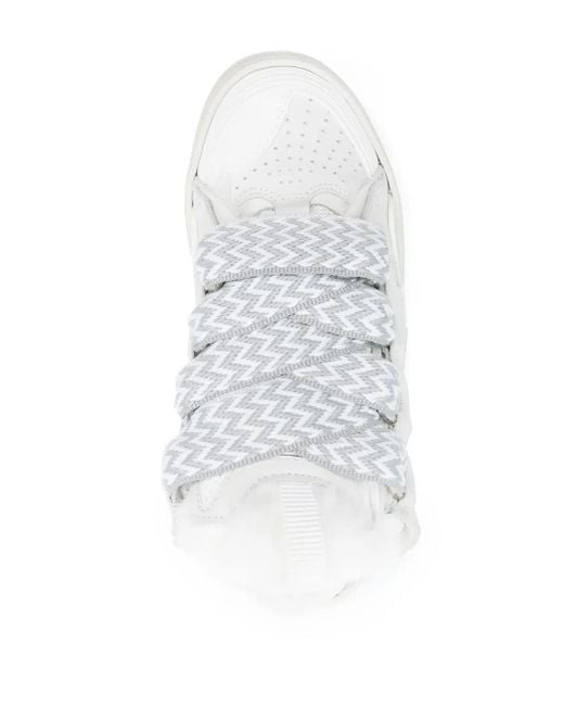 Lanvin Curb Sneakers Met Open Rug in het White