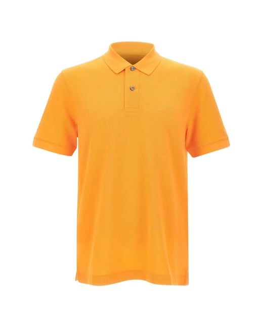 Boss Orange Embroidered-Logo Piqué Polo Shirt for men