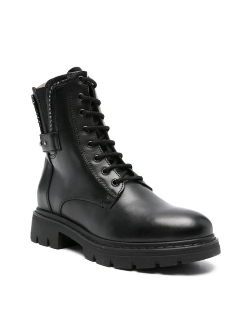 Nero Giardini Black Stud-Embellishment Leather Boots