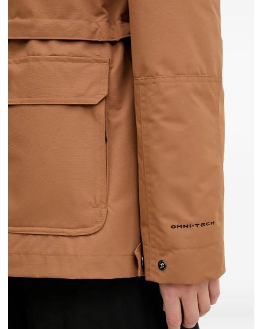 Columbia Brown Drawstrings Hooded Jacket