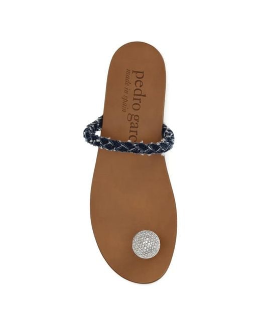 Pedro Garcia White Pipa Braided Diamanté Sandals