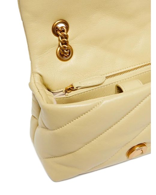 Pinko Natural Small Love Quilted Chain Cross Body Bag