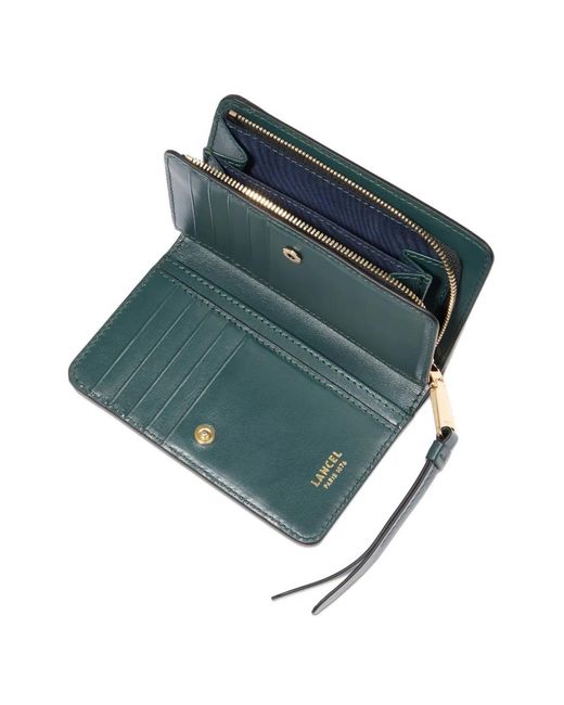 Lancel Green Zip-Fastening Bi-Fold Wallet