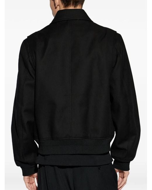 Casablanca Black Jacket Bonded Wool Blend for men