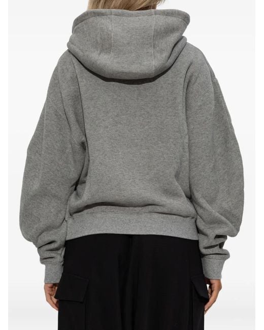 Loewe Gray Hooded Zip-Up Sweatshirt