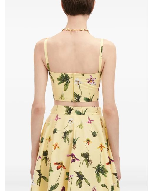 Top corto Orchid Oscar de la Renta de color Metallic