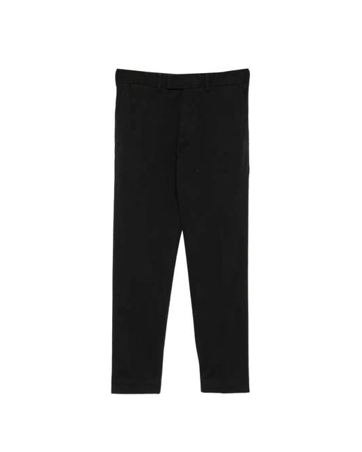 Tom Ford Black Stretch Cotton Chino Trousers With Logo Patch On The Back for men