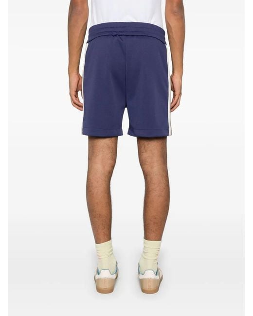 Palm Angels Blue Logo Track Shorts for men