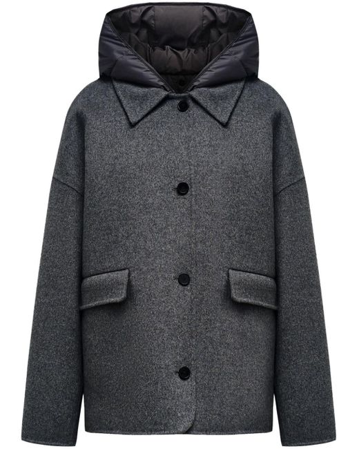 12 STOREEZ Black Hooded Merino Wool Jacket