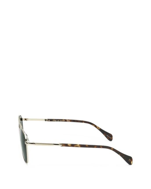 Rag & Bone Metallic Tortoiseshell-Effect Pilot-Frame Sunglasses