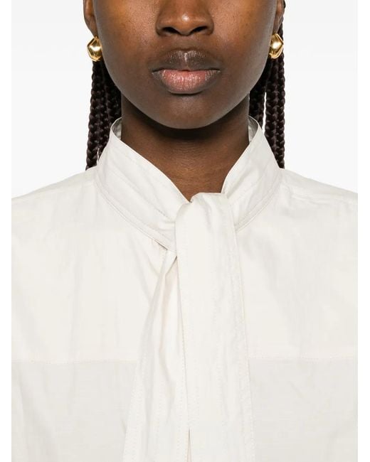 Lemaire White Robe Mi-Longue À Design Réversible