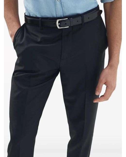 Brunello Cucinelli Black Tapered-Leg Wool Trousers for men