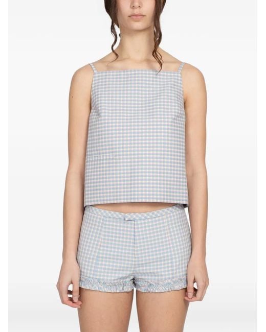 Sandy Liang Blue Cecilia Top