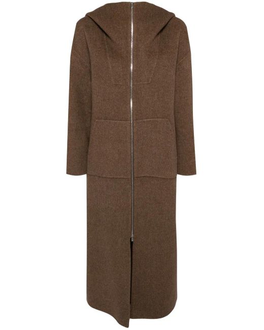 Goen.J ジップアップ フーデッドコート Brown