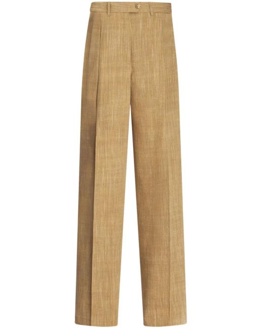 Etro Natural Slub-Effect Tailored Trousers