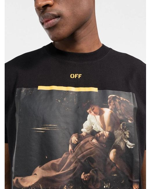 Off-White c/o Virgil Abloh Black CaravaggioT-Shirt for men
